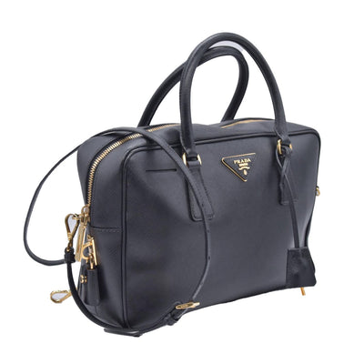$1195 Prada Bauletto Handbag Saffiano Leather Medium CONSIGNMENT