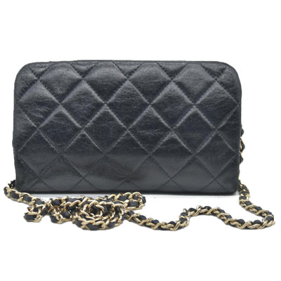 Chanel Quilted Frame Clutch With Chain