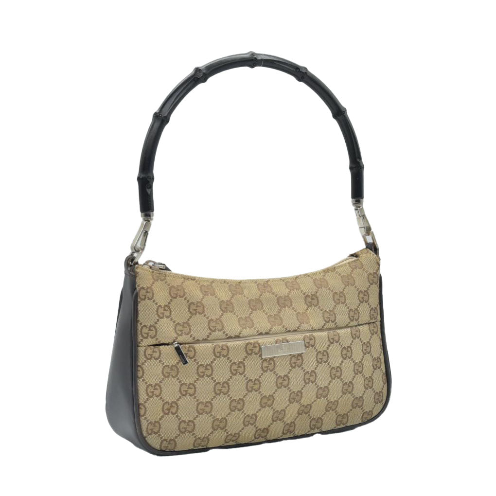 $1100 CONSIGNMENT Gucci GG Canvas Top Handle Bag Vintage