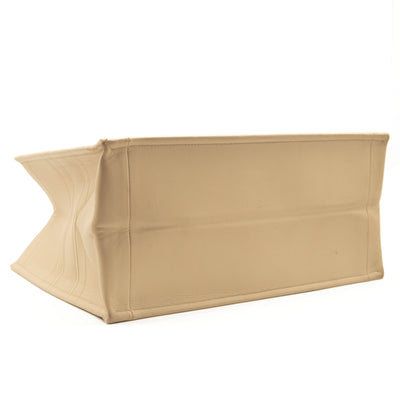 Christian Dior Calfskin Embossed Medium Book Tote Beige