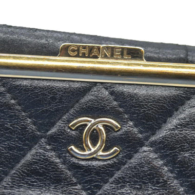 Chanel Quilted Frame Clutch With Chain