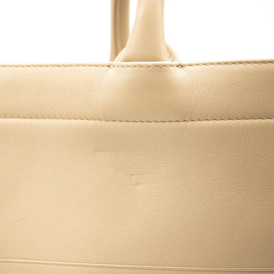 Christian Dior Calfskin Embossed Medium Book Tote Beige