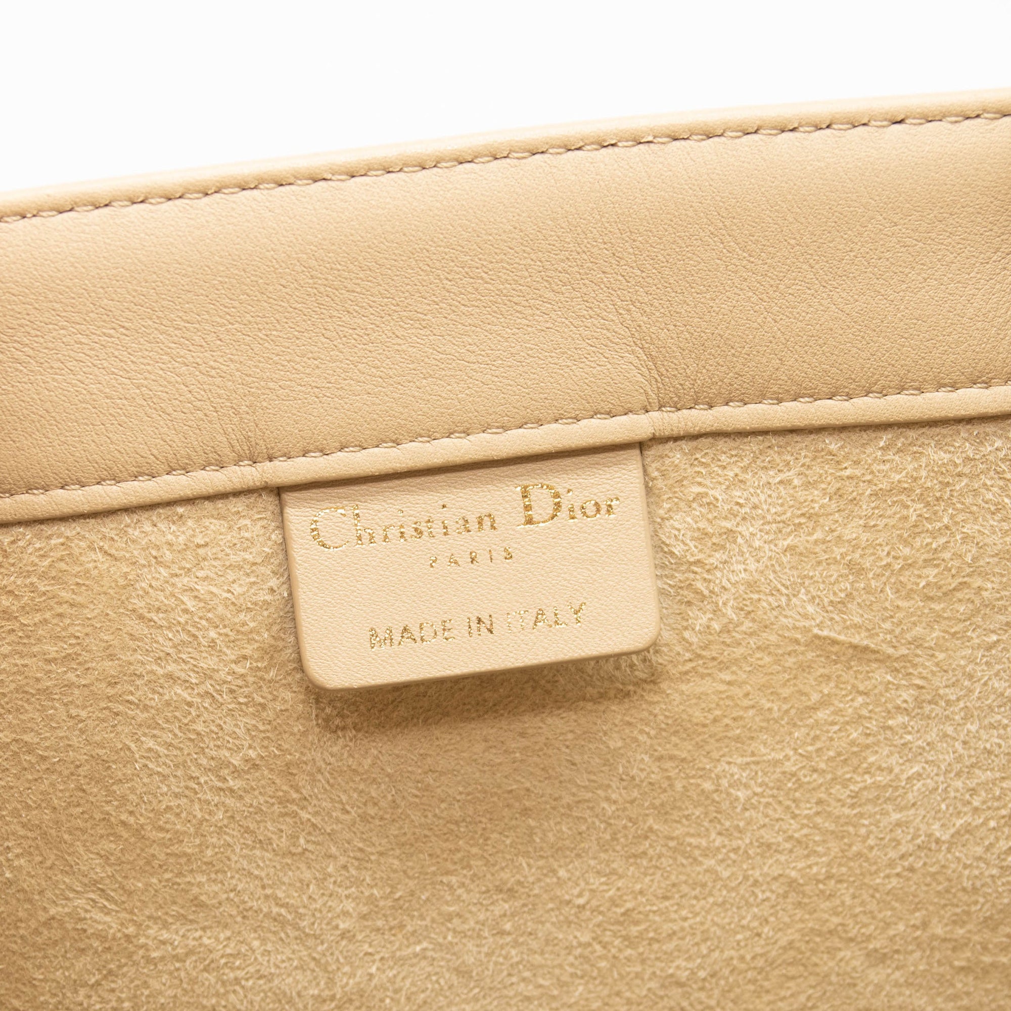 Christian Dior Calfskin Embossed Medium Book Tote Beige