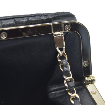 Chanel Quilted Frame Clutch With Chain