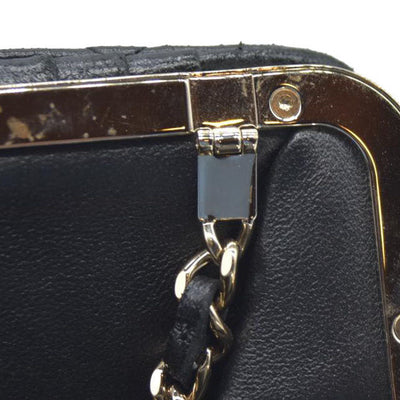 Chanel Quilted Frame Clutch With Chain