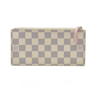 $500 Louis Vuitton Damier Azur Felicie Zipped Insert Rose Ballerine