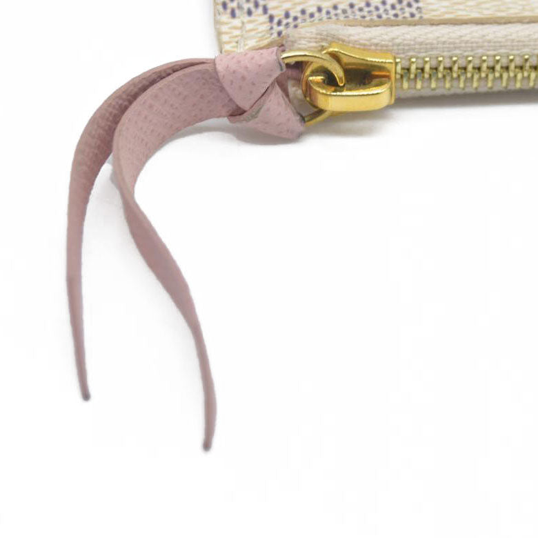 $500 Louis Vuitton Damier Azur Felicie Zipped Insert Rose Ballerine