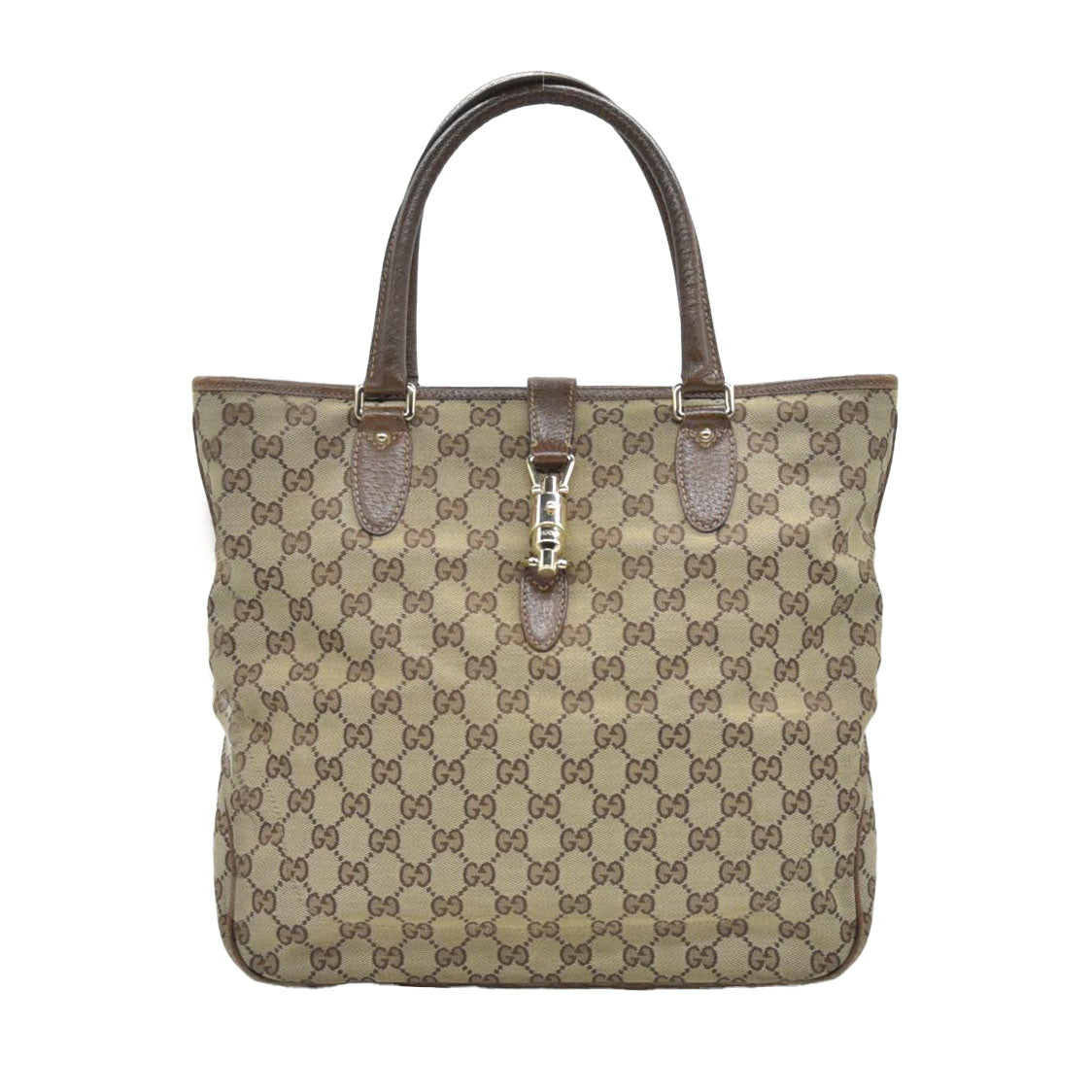 $1450 CONSIGNMENT Gucci GG Canvas Jackie Piston Lock Tote