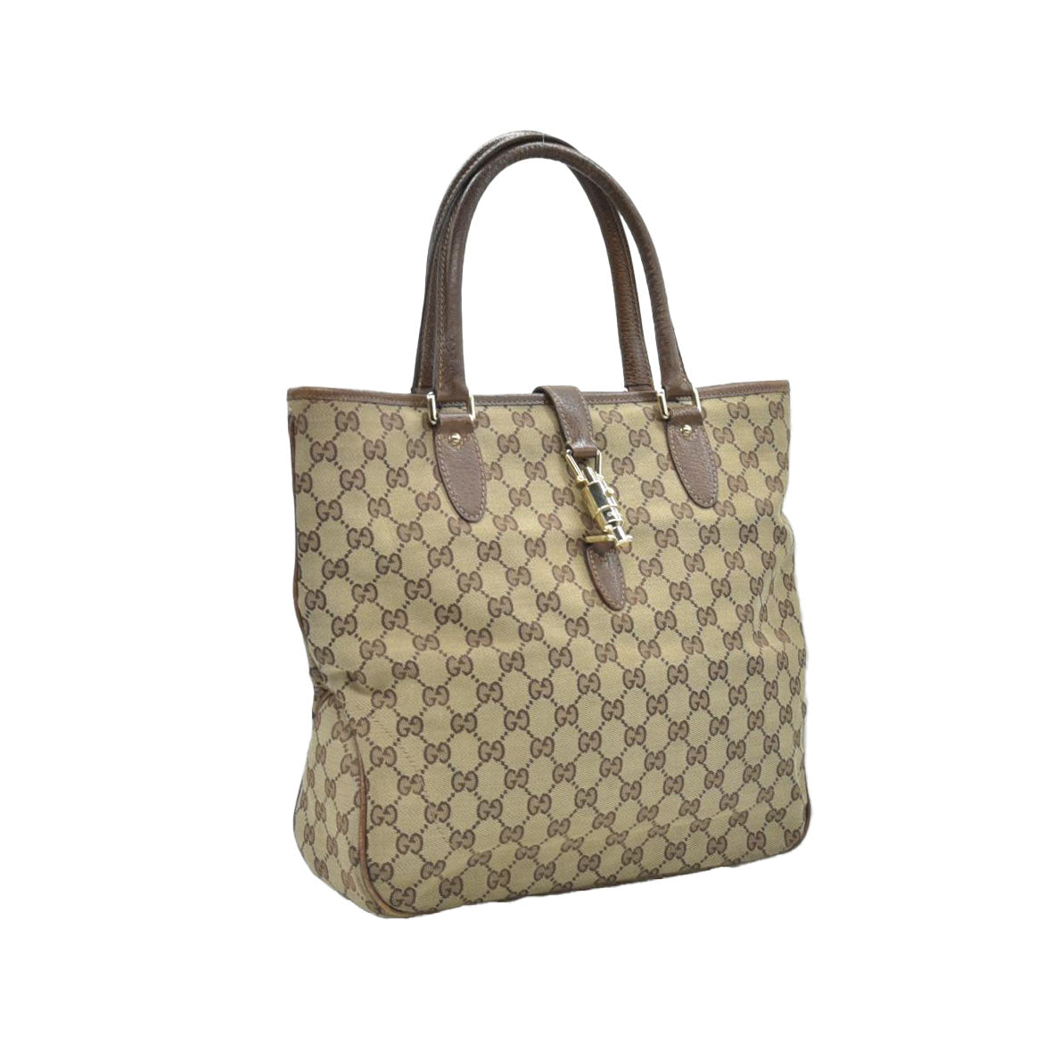 $1450 CONSIGNMENT Gucci GG Canvas Jackie Piston Lock Tote