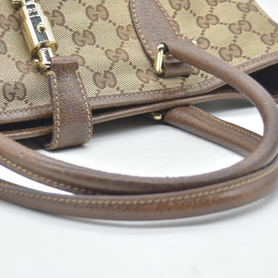 $1450 CONSIGNMENT Gucci GG Canvas Jackie Piston Lock Tote