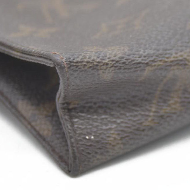 Louis Vuitton Monogram Poche Toilette 15 Cosmetics Pouch Purse Brown MB0042