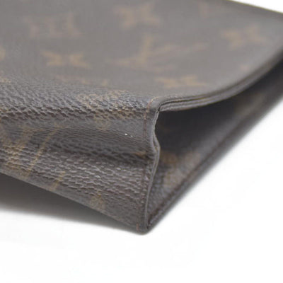 Louis Vuitton Monogram Poche Toilette 15 Cosmetics Pouch Purse Brown MB0042