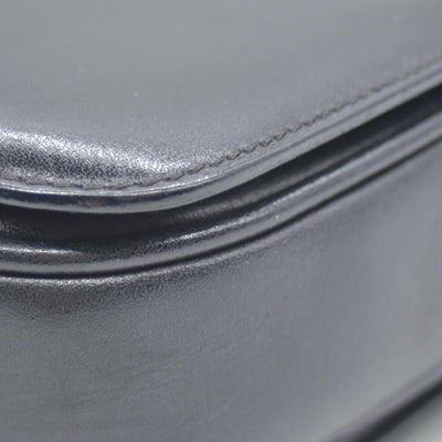 $1800 CONSIGNMENT CELINE Vintage Calf Leather Shoulder Bag Black Rare Horsebit Gold Hardware