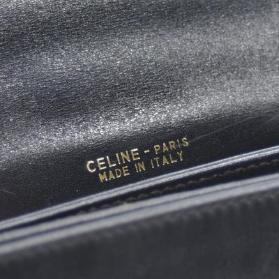 $1800 CONSIGNMENT CELINE Vintage Calf Leather Shoulder Bag Black Rare Horsebit Gold Hardware