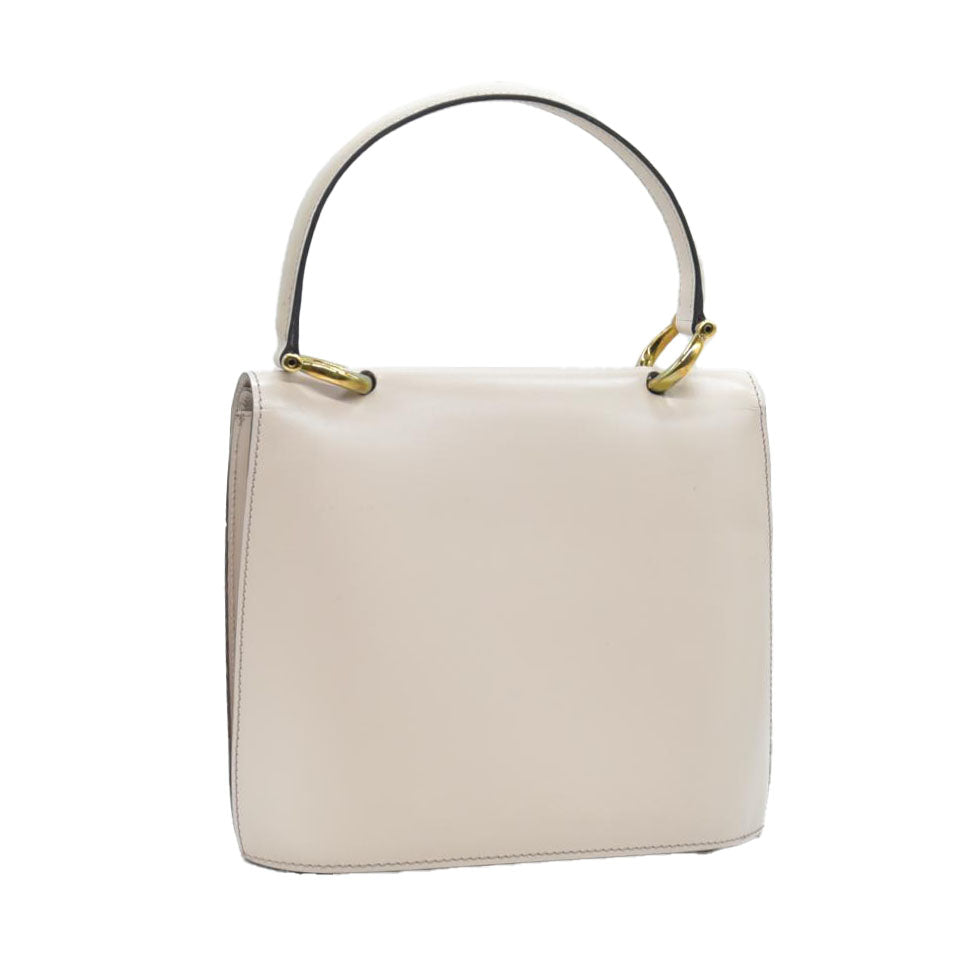 $2450 CONSIGNMENT CELINE Flap Ring Handbag Beige Women's Leather CELINE