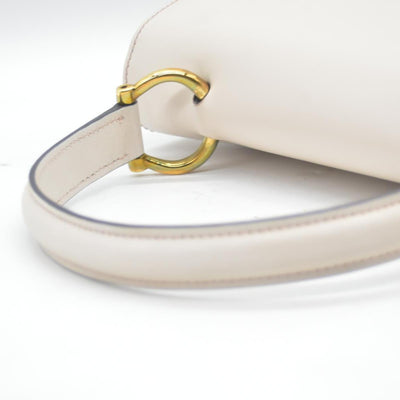 $2450 CONSIGNMENT CELINE Flap Ring Handbag Beige Women's Leather CELINE