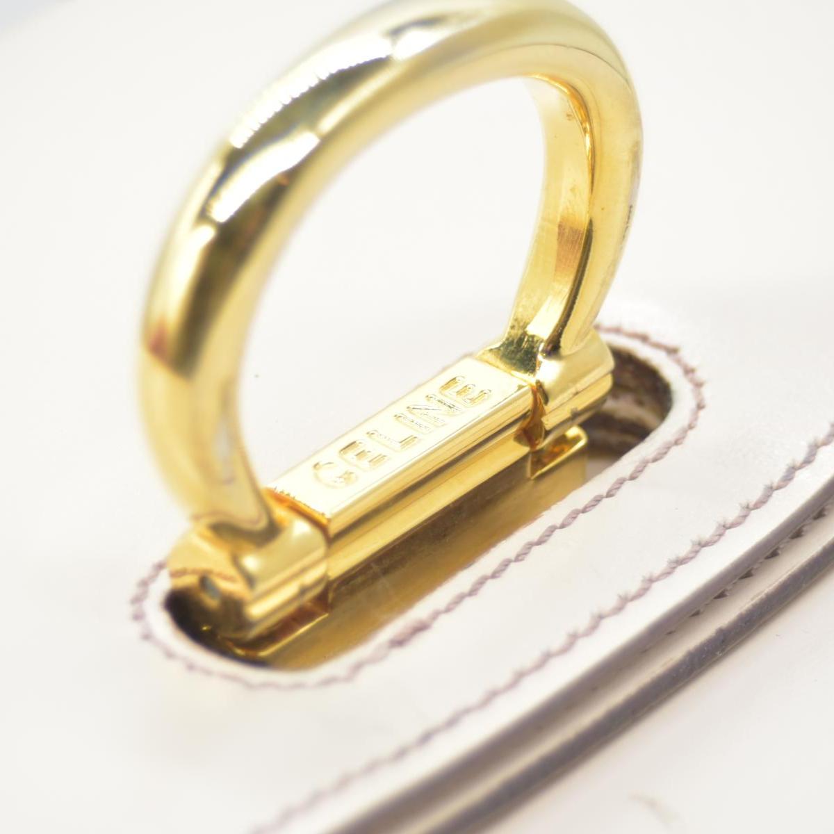 $2450 CONSIGNMENT CELINE Flap Ring Handbag Beige Women's Leather CELINE