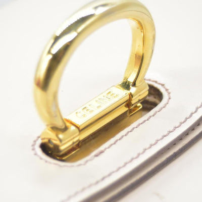 $2450 CONSIGNMENT CELINE Flap Ring Handbag Beige Women's Leather CELINE