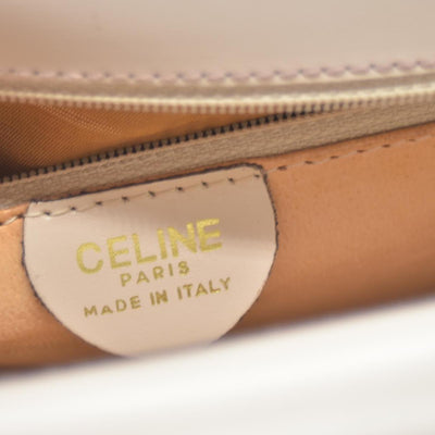 $2450 CONSIGNMENT CELINE Flap Ring Handbag Beige Women's Leather CELINE