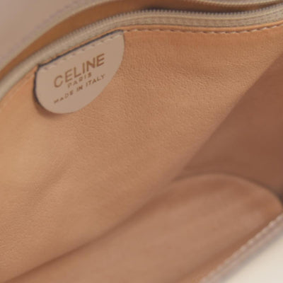 $2450 CONSIGNMENT CELINE Flap Ring Handbag Beige Women's Leather CELINE