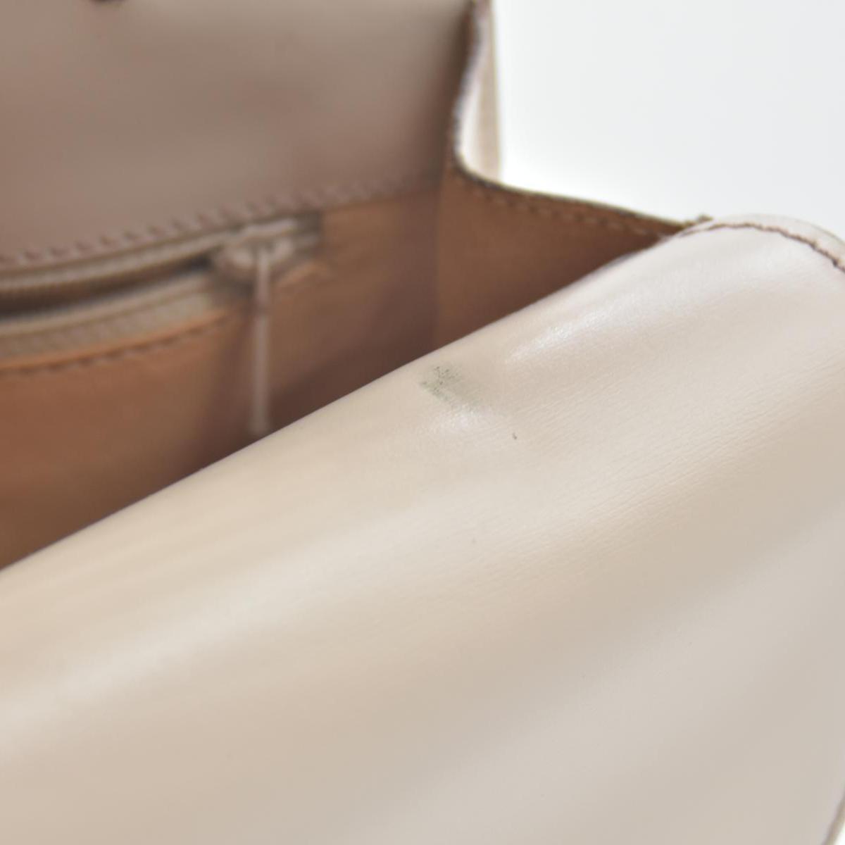 $2450 CONSIGNMENT CELINE Flap Ring Handbag Beige Women's Leather CELINE
