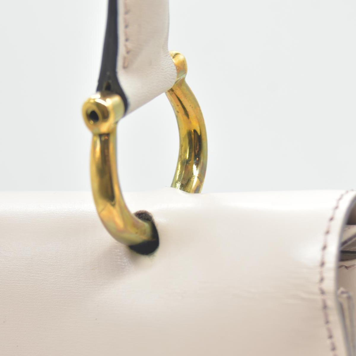 $2450 CONSIGNMENT CELINE Flap Ring Handbag Beige Women's Leather CELINE