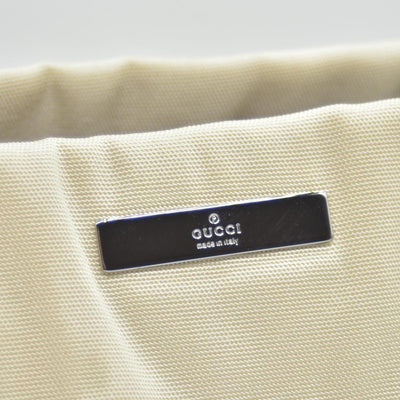 $850 CONSIGNMENT Gucci Bamboo Shoulder Bag Beige Nylon