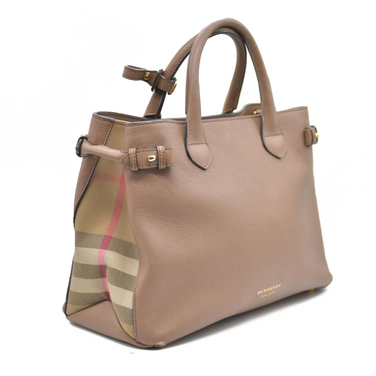AUCTION $1795 BURBERRY Nova Check Canvas Leather Tote Bag w/Strap