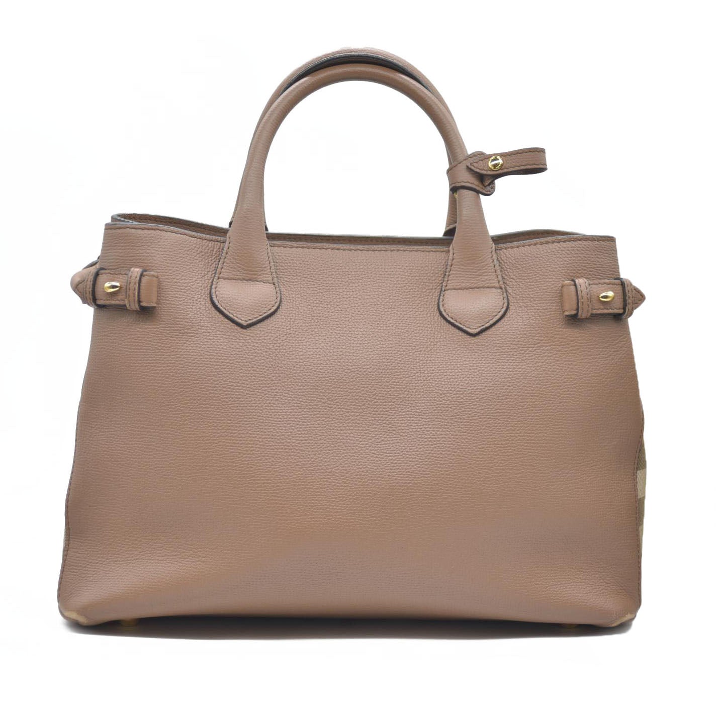 AUCTION $1795 BURBERRY Nova Check Canvas Leather Tote Bag w/Strap