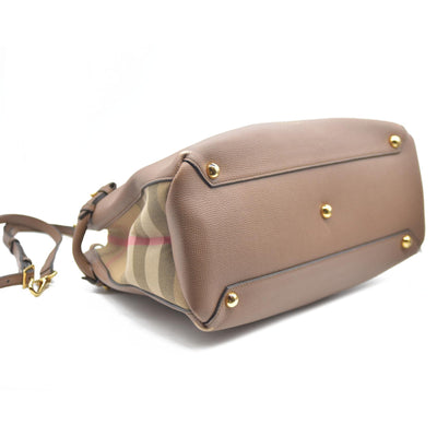 AUCTION $1795 BURBERRY Nova Check Canvas Leather Tote Bag w/Strap