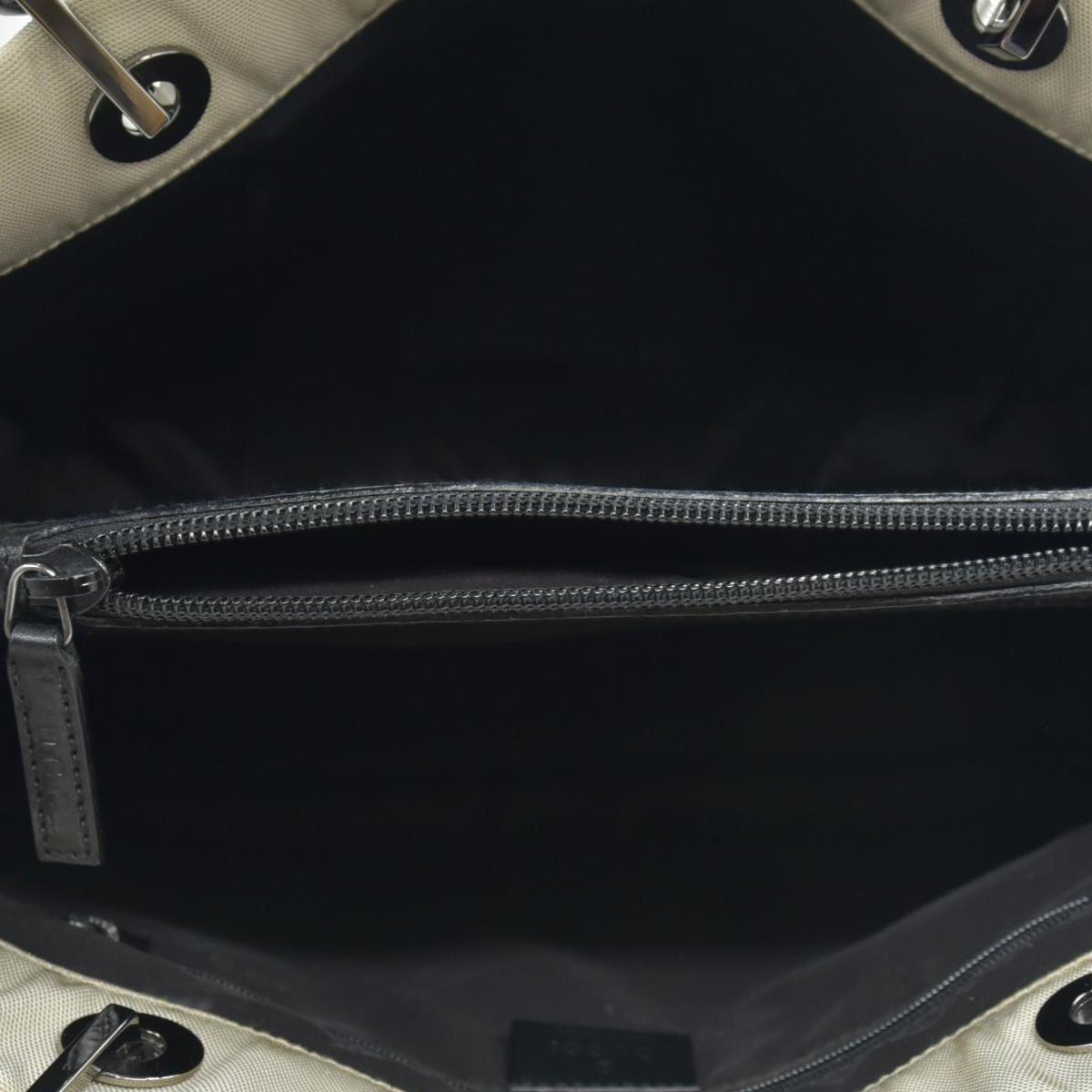 $850 CONSIGNMENT Gucci Bamboo Shoulder Bag Beige Nylon