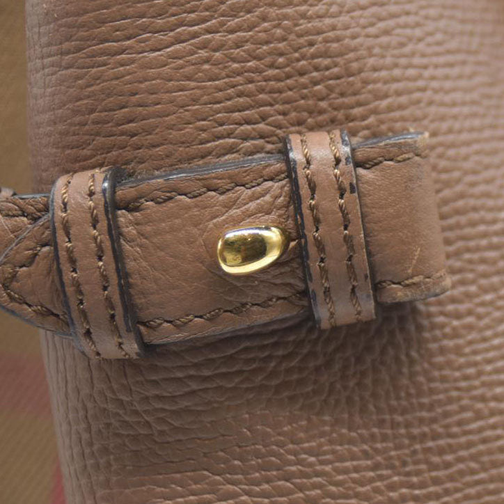 AUCTION $1795 BURBERRY Nova Check Canvas Leather Tote Bag w/Strap