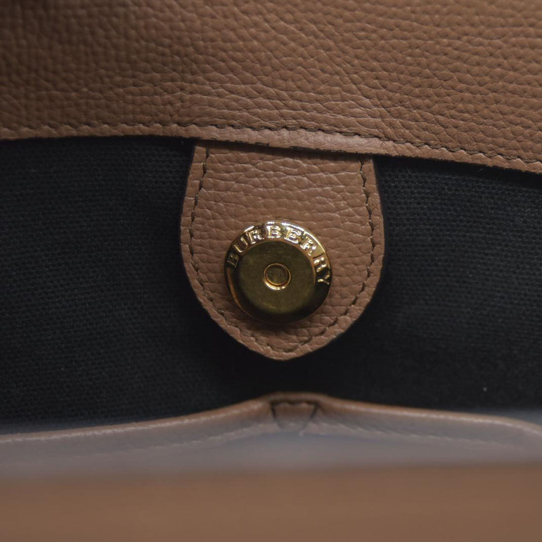 AUCTION $1795 BURBERRY Nova Check Canvas Leather Tote Bag w/Strap