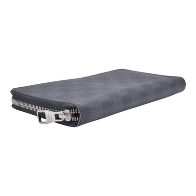 $950 LOUIS VUITTON Damier Graphite Zippy Organizer Wallet Black / Grey CONSIGNMENT 10021567