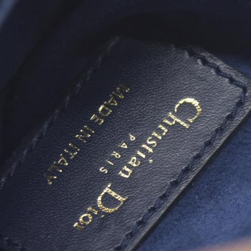 $2750 Christian Dior 2018 Mini Smooth Calfskin Saddle Bag satchel Navy