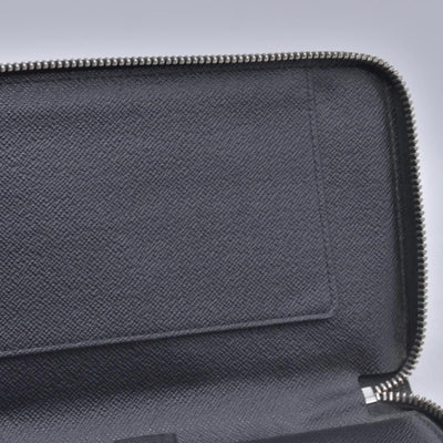 $950 LOUIS VUITTON Damier Graphite Zippy Organizer Wallet Black / Grey CONSIGNMENT 10021567