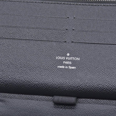 $950 LOUIS VUITTON Damier Graphite Zippy Organizer Wallet Black / Grey CONSIGNMENT 10021567