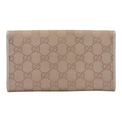 $520 GUCCI GG Canvas Continental Flap Wallet Beige CONSIGNMENT 10021578