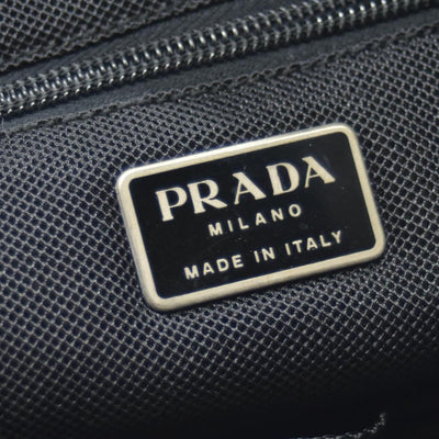 $950 CONSIGNMENT Prada Nylon Enameled Metal Triangle Shoulder Bag