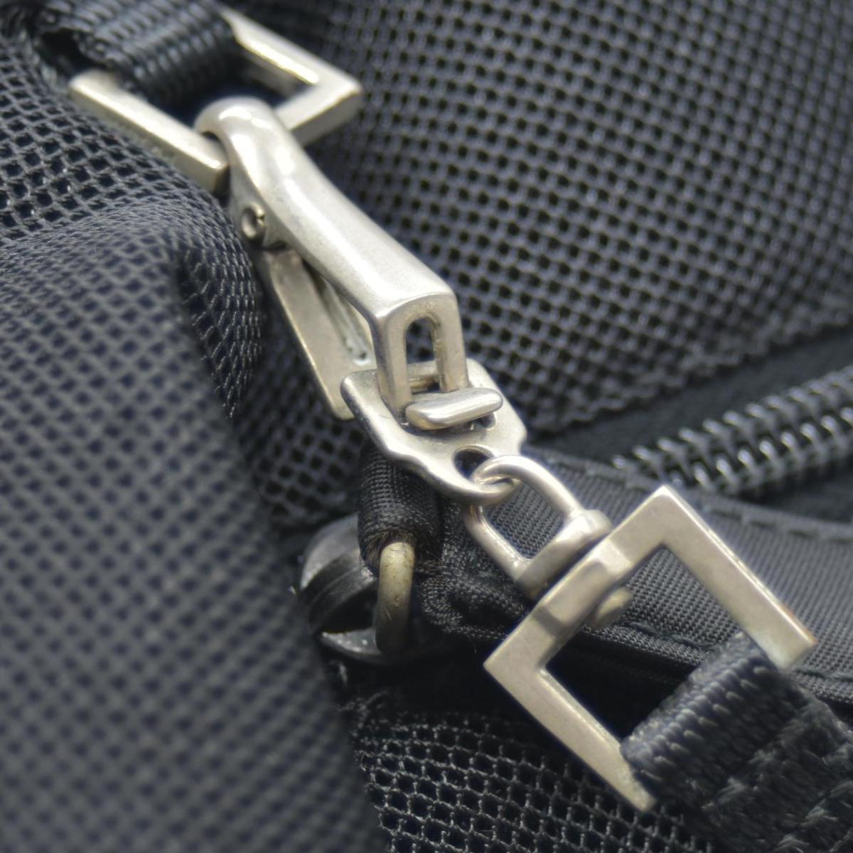 $950 CONSIGNMENT Prada Nylon Enameled Metal Triangle Shoulder Bag