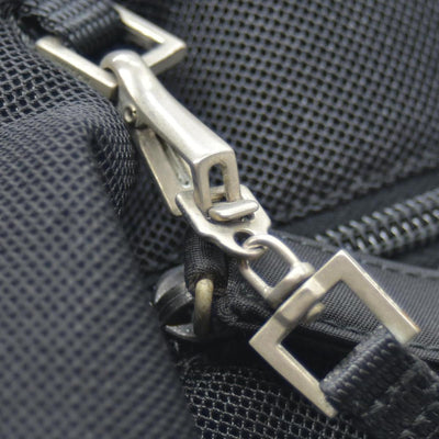 $950 CONSIGNMENT Prada Nylon Enameled Metal Triangle Shoulder Bag