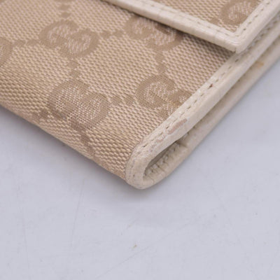 $520 GUCCI GG Canvas Continental Flap Wallet Beige CONSIGNMENT 10021578