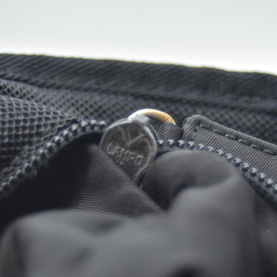 $950 CONSIGNMENT Prada Nylon Enameled Metal Triangle Shoulder Bag