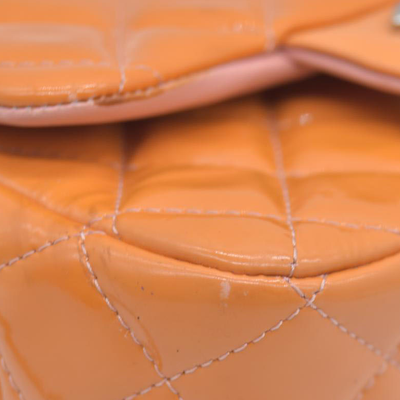 $5200 Chanel Mini Square Flap Bag Orange 2013