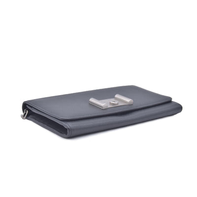 Prada Saffiano Lock Leather Flap Wallet on Chain CONSIGNMENT