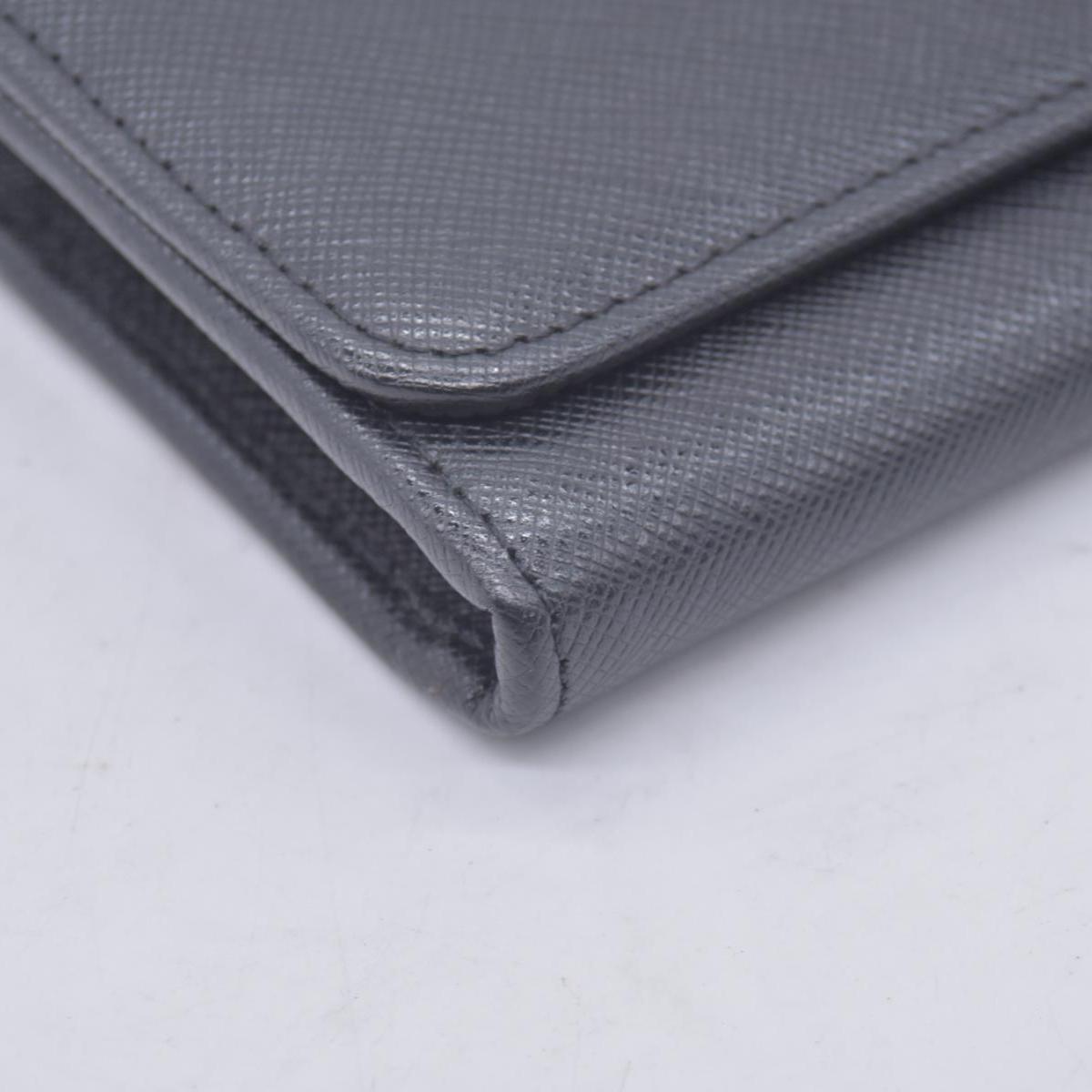 Prada Saffiano Lock Leather Flap Wallet on Chain CONSIGNMENT