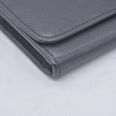 Prada Saffiano Lock Leather Flap Wallet on Chain CONSIGNMENT