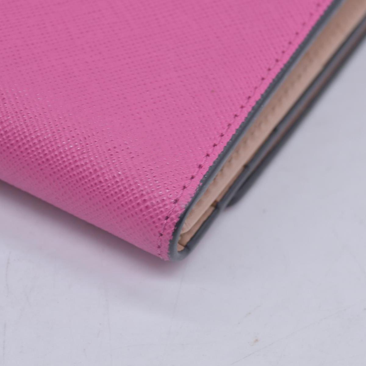 $380 MCM Saffiano Leather Logo Plaque Continental Flap Wallet Pink CONSIGNMENT 10021573