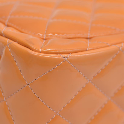 $5200 Chanel Mini Square Flap Bag Orange 2013