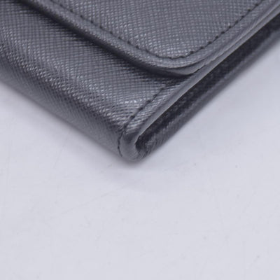 Prada Saffiano Lock Leather Flap Wallet on Chain CONSIGNMENT